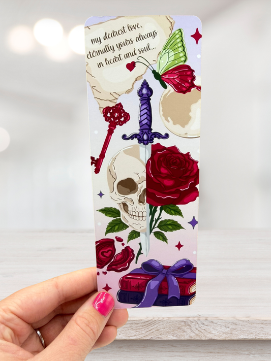 Dark Romance Bookmark | Gothic Skull Bookmark