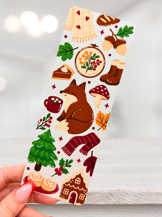 Cosy Fox Autumn Bookmark | Fall Bookmark