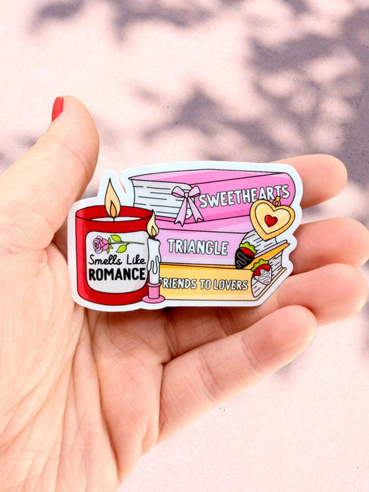 Romance Reader Sticker | Book Stack Sticker