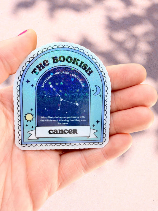 Cancer Bookish Sticker | Zodiac Reader Sticker