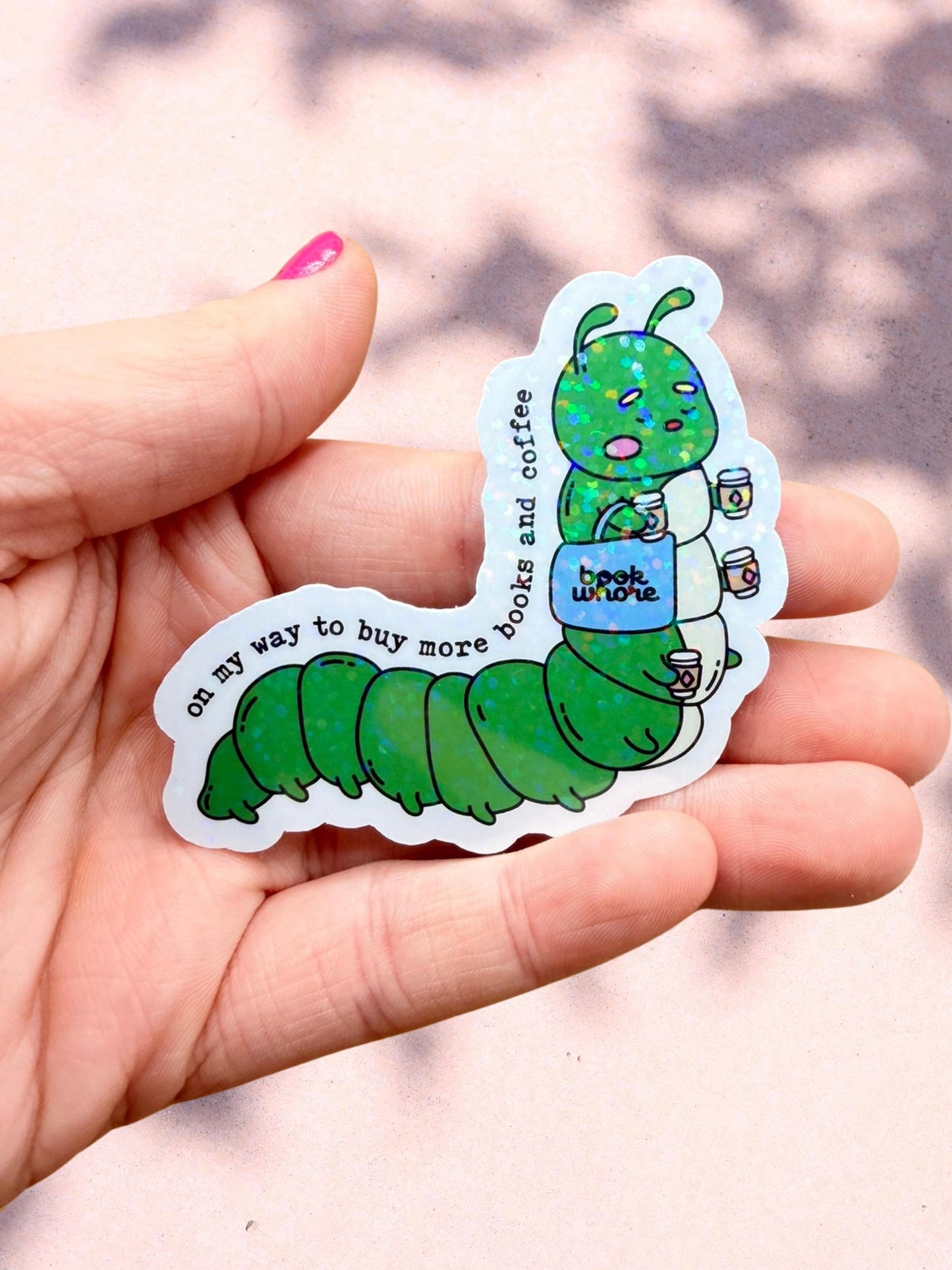 Bookworm Sticker | Sparkly Bookish Sticker