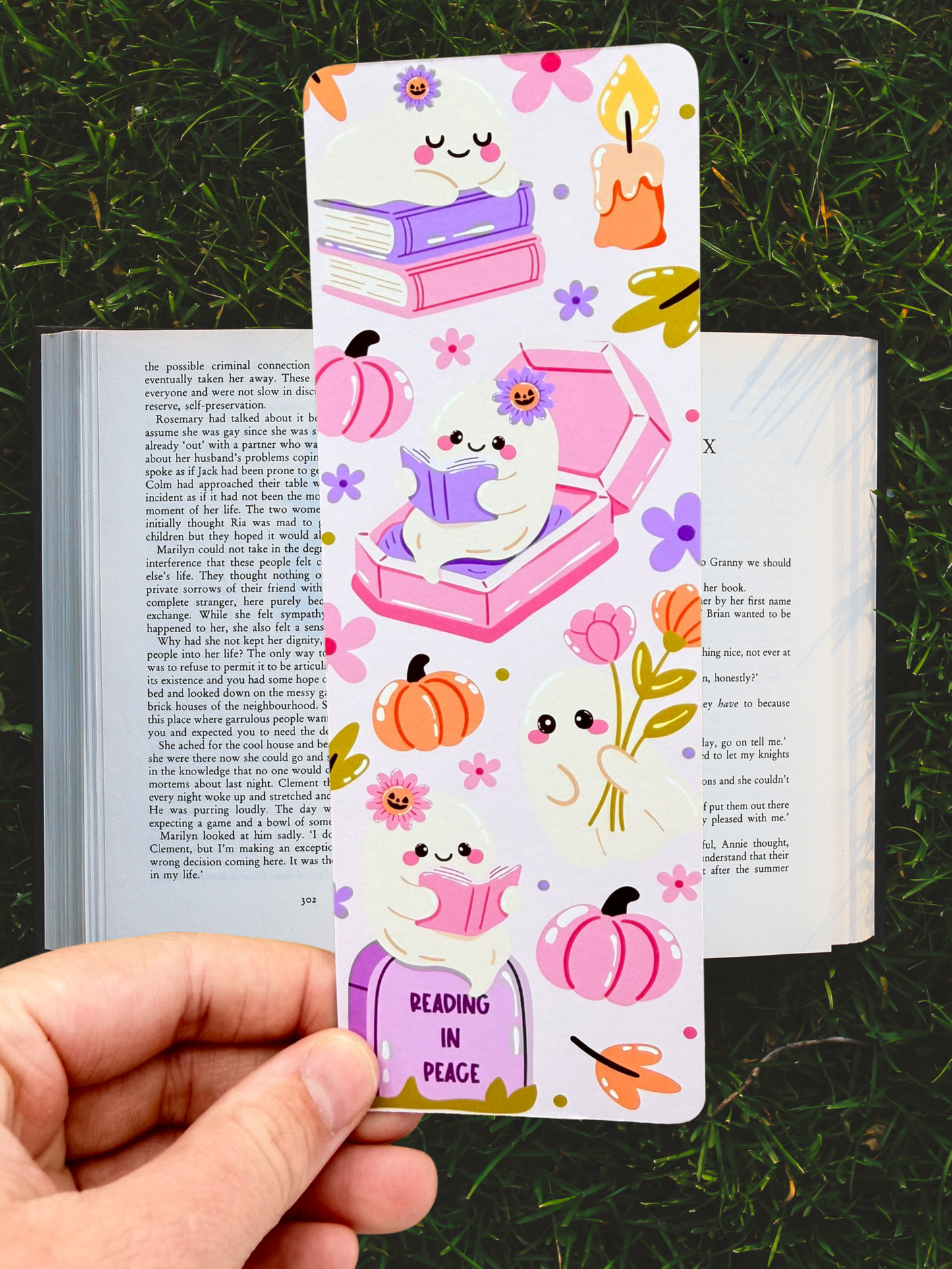 Reading in Peace | Ghost Bookmark