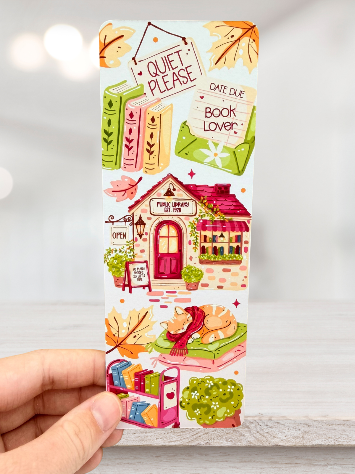 Quiet Please | Autumn Library Bookmark