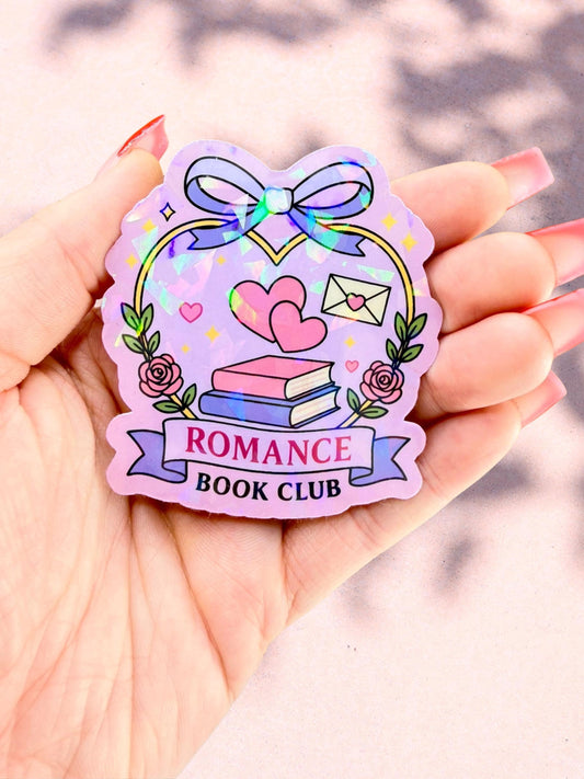 Romance book club sticker | romance reader sticker | holographic bookish sticker