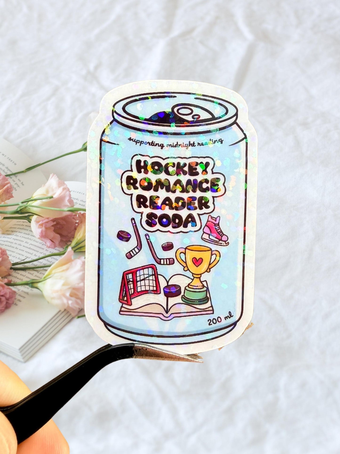 Hockey Romance Reader Soda Sticker | Sports Romance Sticker