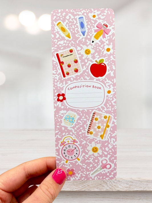 Composition Book Bookmark | Cute School Supplies Bookmark
