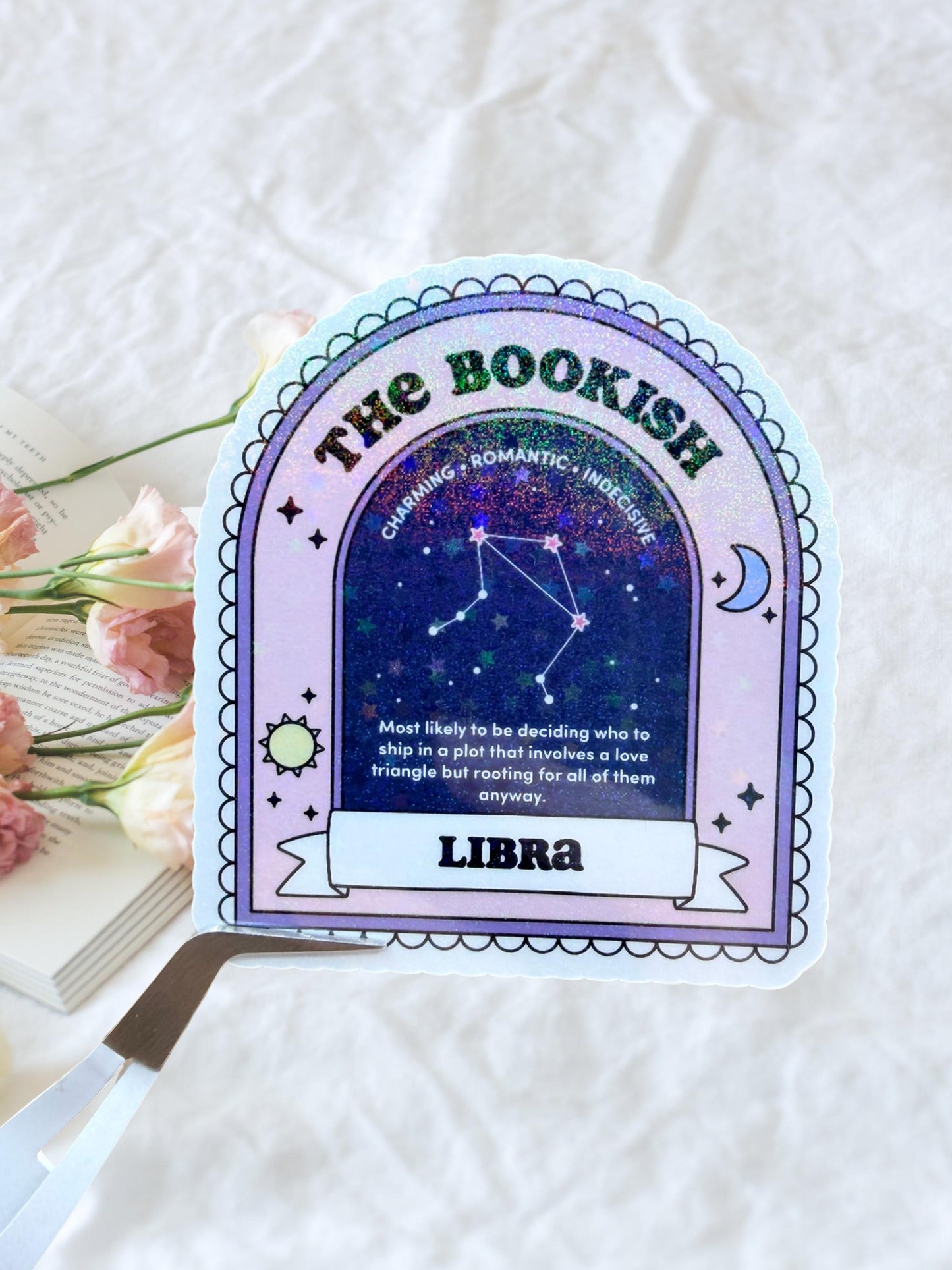 Libra Bookish Sticker | Zodiac Reader Sticker