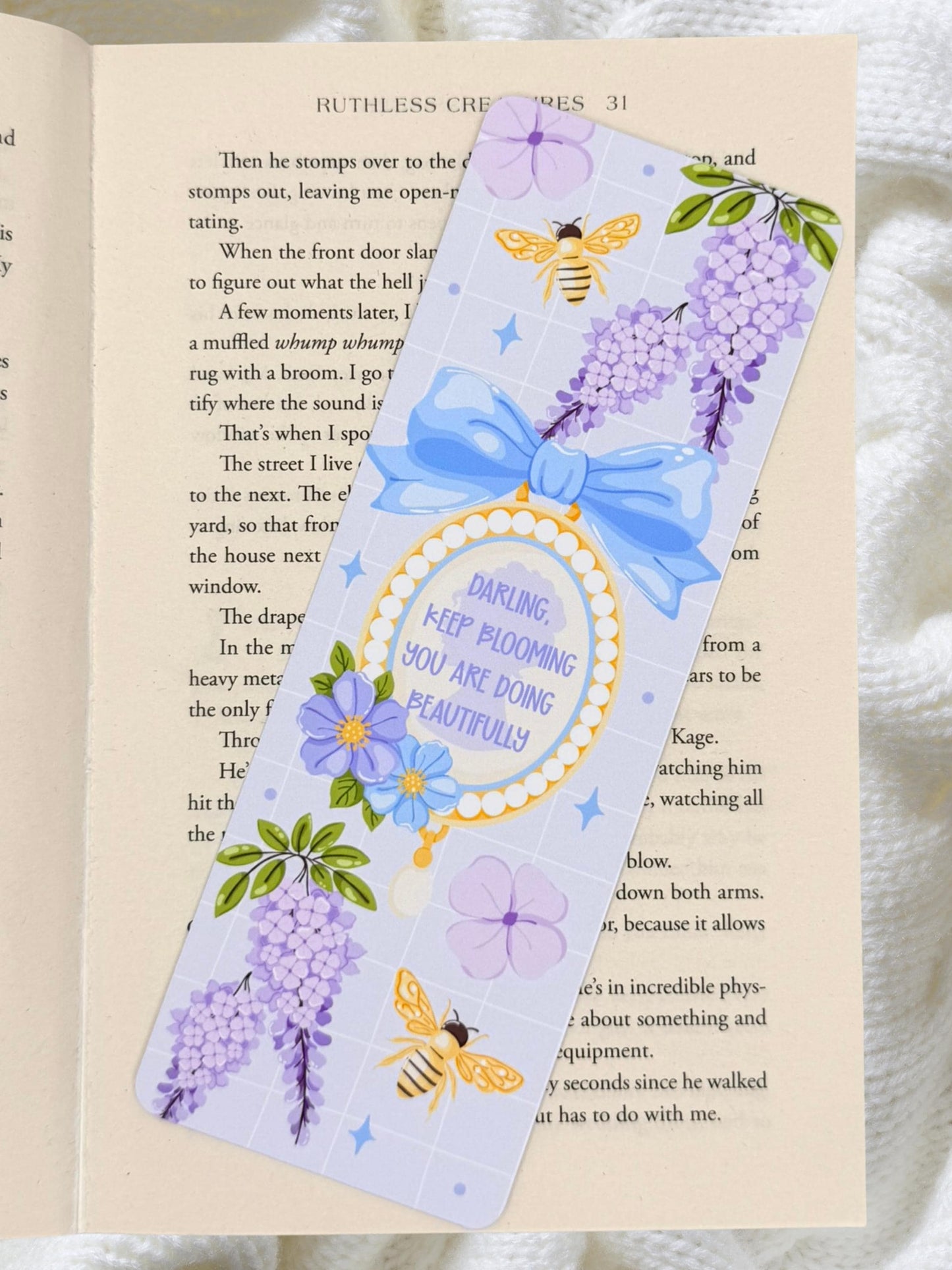 Keep Blooming Bookmark | Floral Quote Bookmark