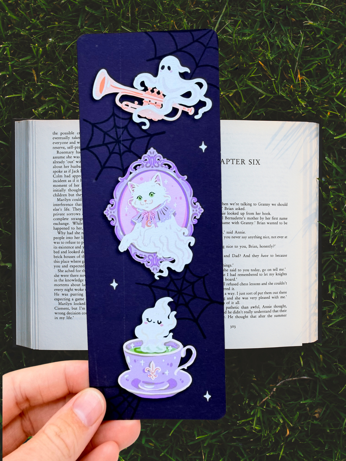 Spooky Ghost Tea Bookmark | Halloween Reader