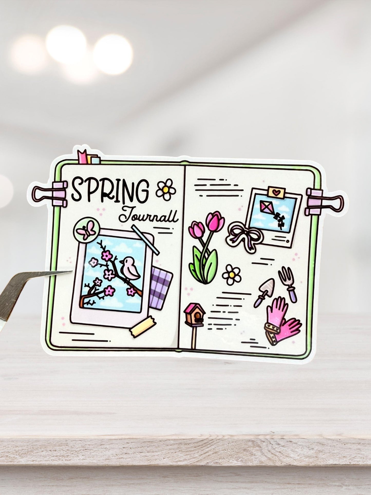 Spring Journal Sticker | Glossy Bookish Sticker
