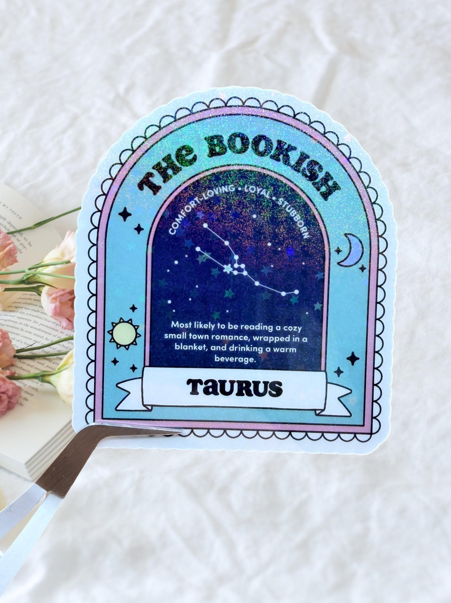 Taurus Bookish Sticker | Zodiac Reader Sticker