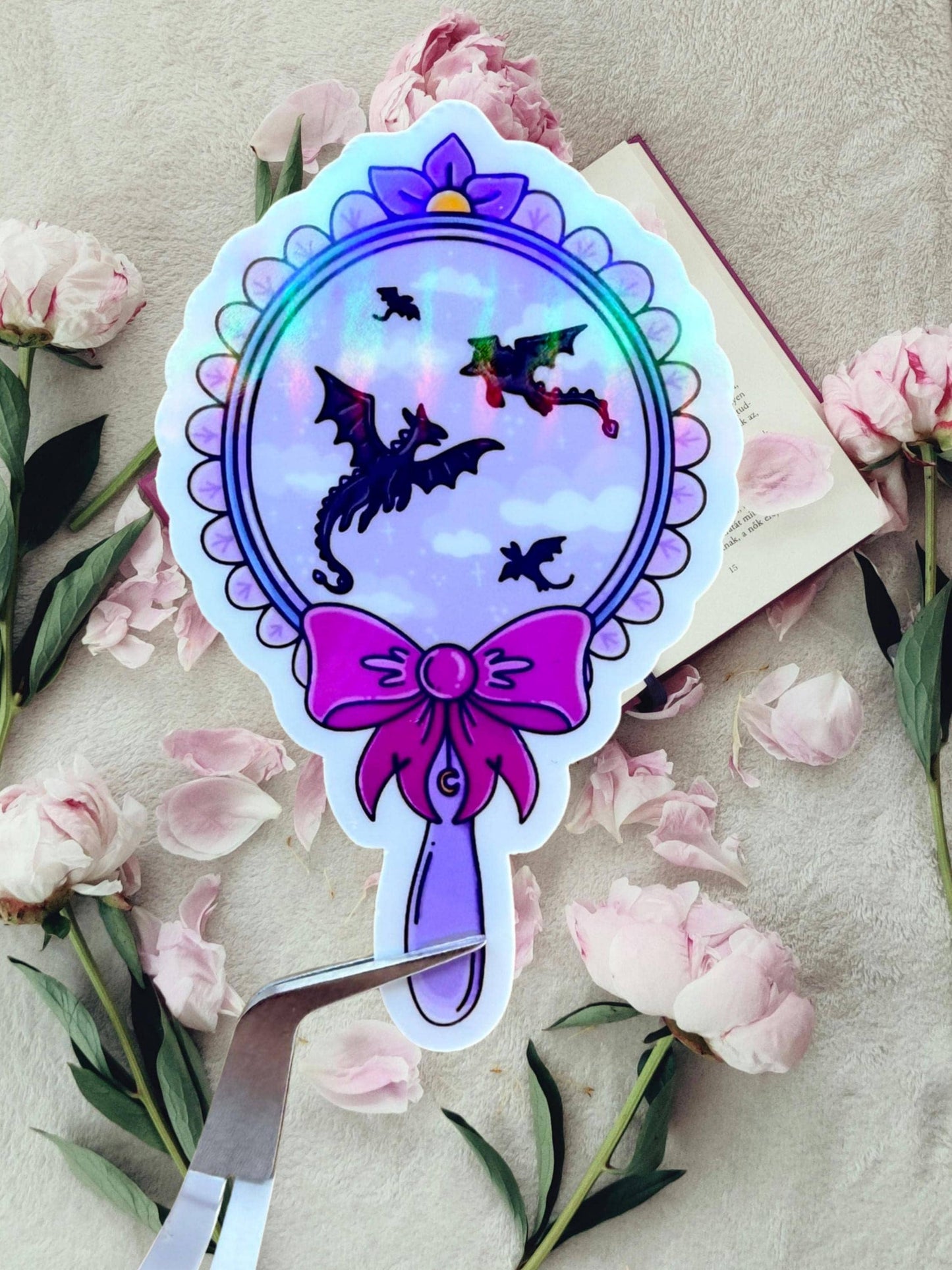 Dragon Mirror Sticker | Dark Fantasy Sticker