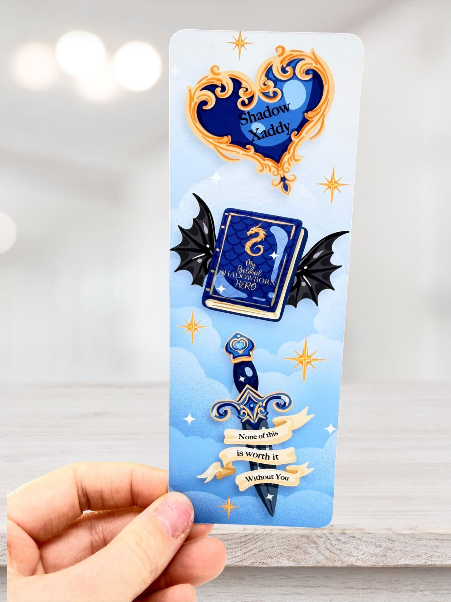 Shadow Dragon Bookmark | Fantasy Romance Bookmark