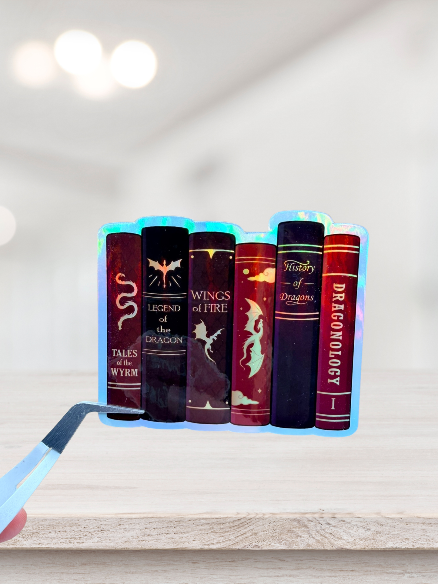 Fantasy Book Stack Sticker | Holographic Bookish Sticker