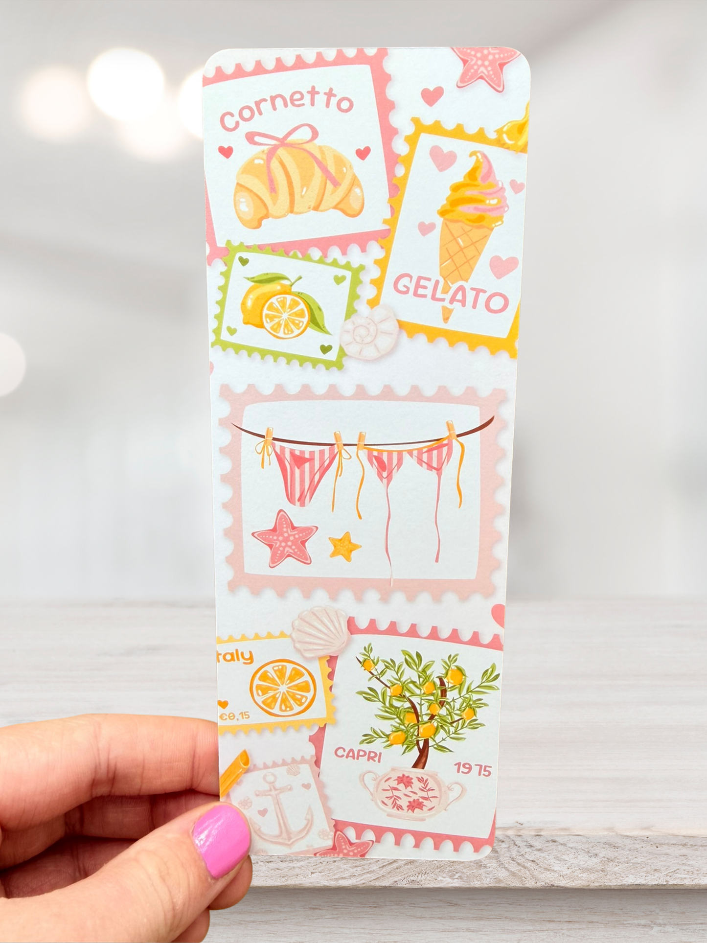 Italian Stamp Bookmark | Coastal Travel Bookmark