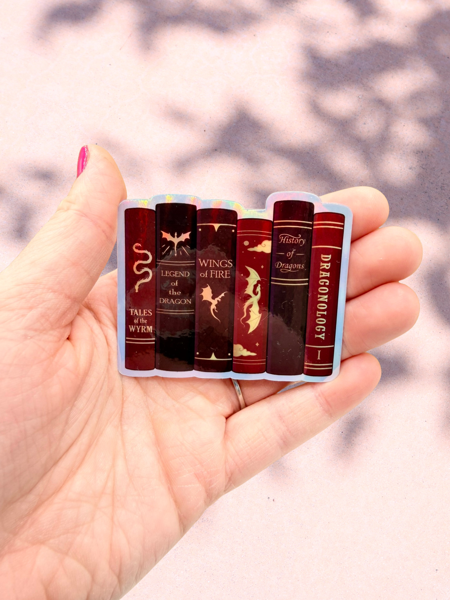 Fantasy Book Stack Sticker | Holographic Bookish Sticker
