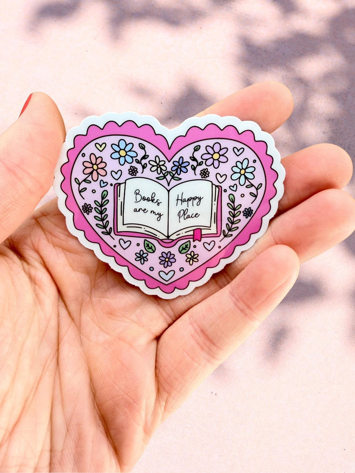 Heart Book Sticker | Pink Book Sticker