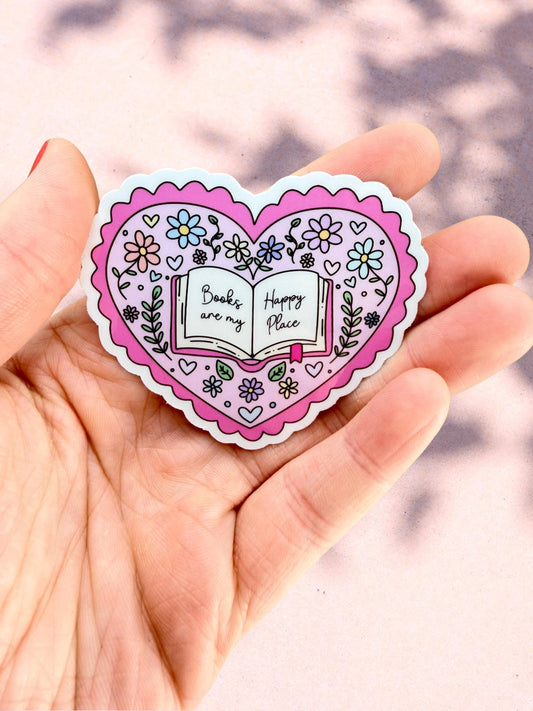Heart Book Sticker | Pink Book Sticker