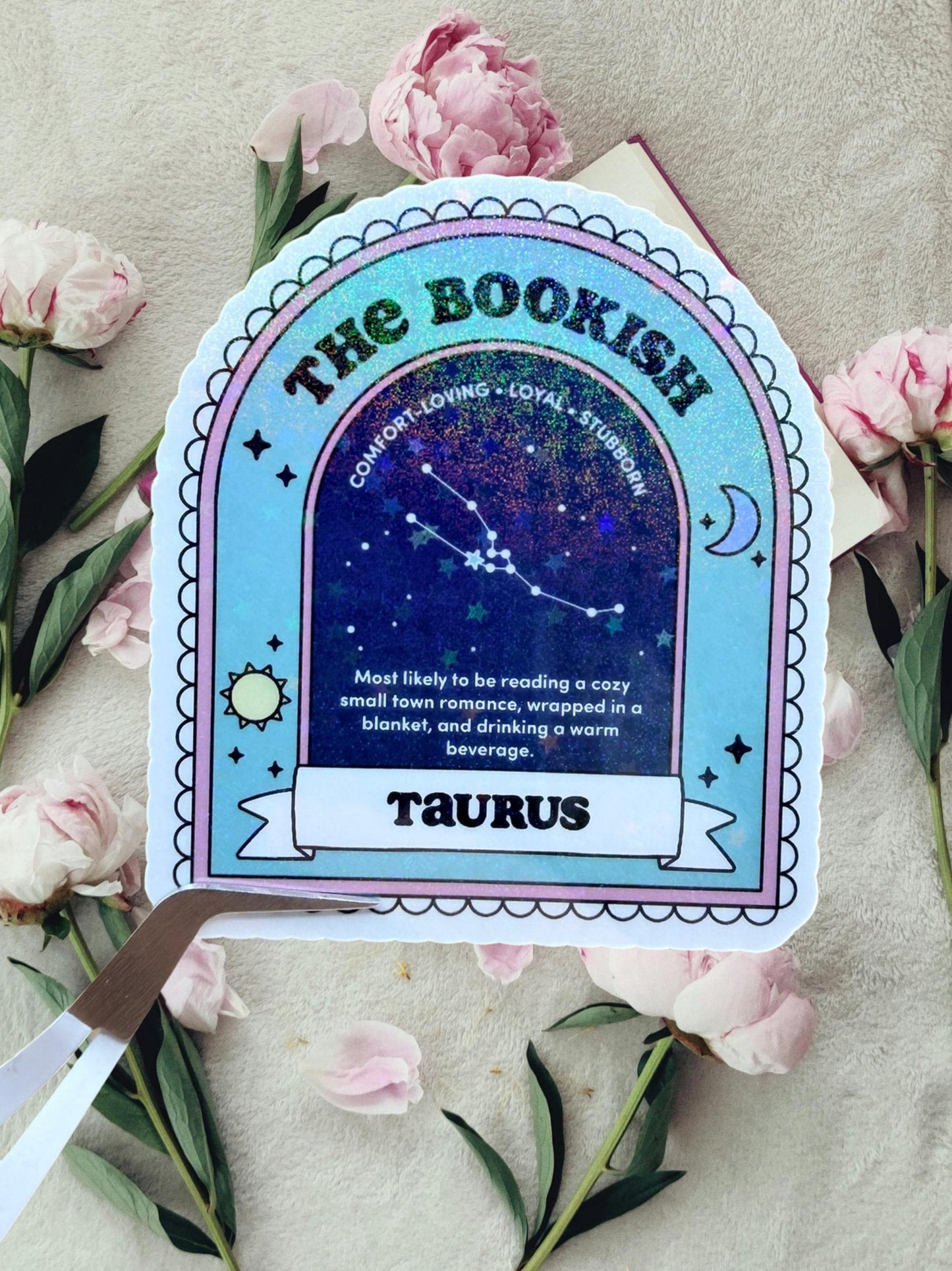 Taurus Bookish Sticker | Zodiac Reader Sticker