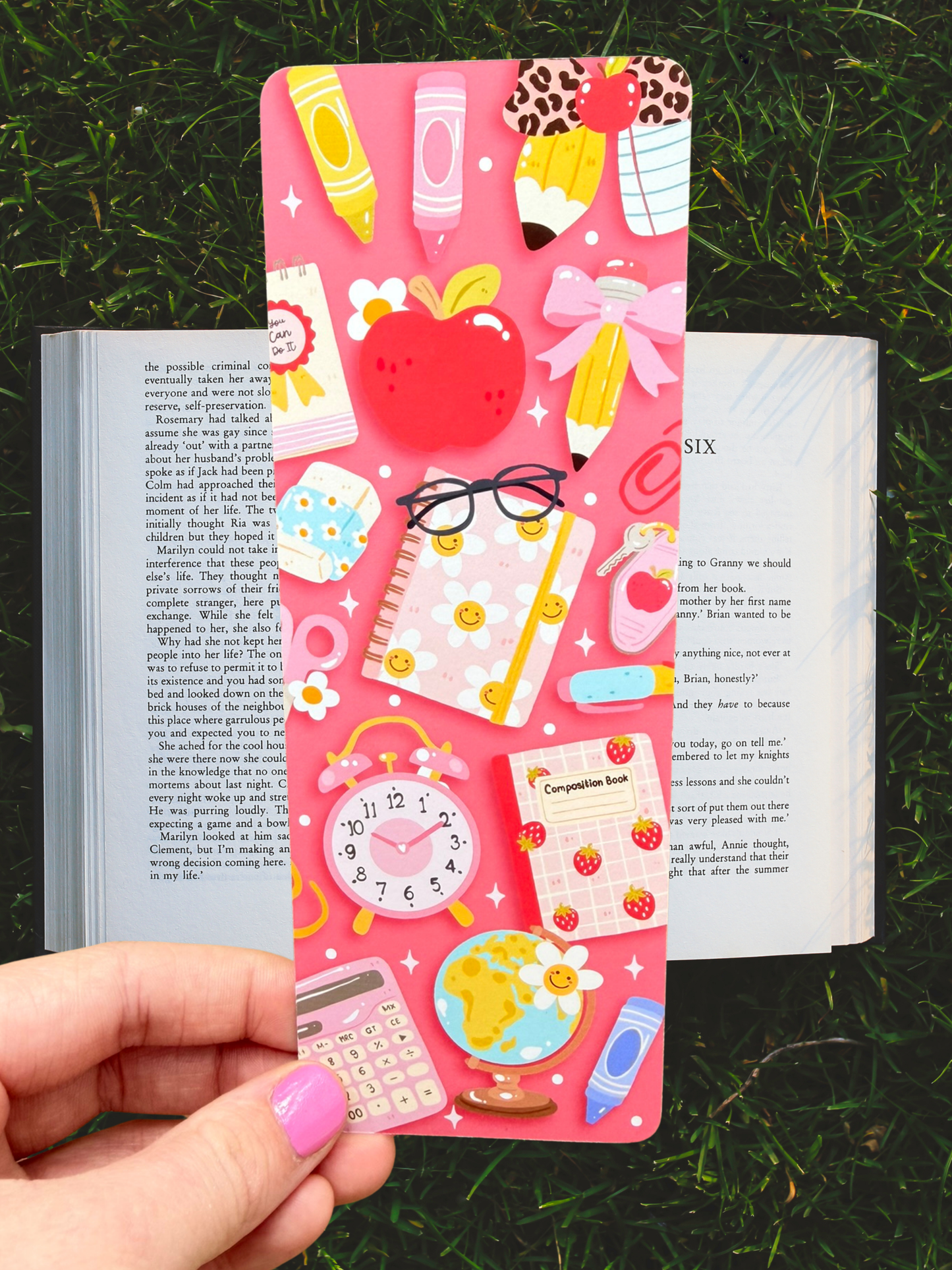 Pink Stationery Bookmark | Cute School Supplies Bookmark