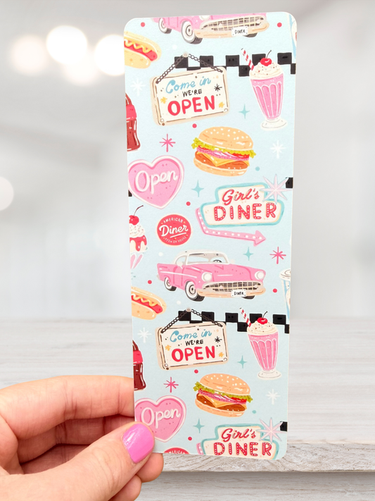 Blue Diner Bookmark | Retro American Diner Bookmark