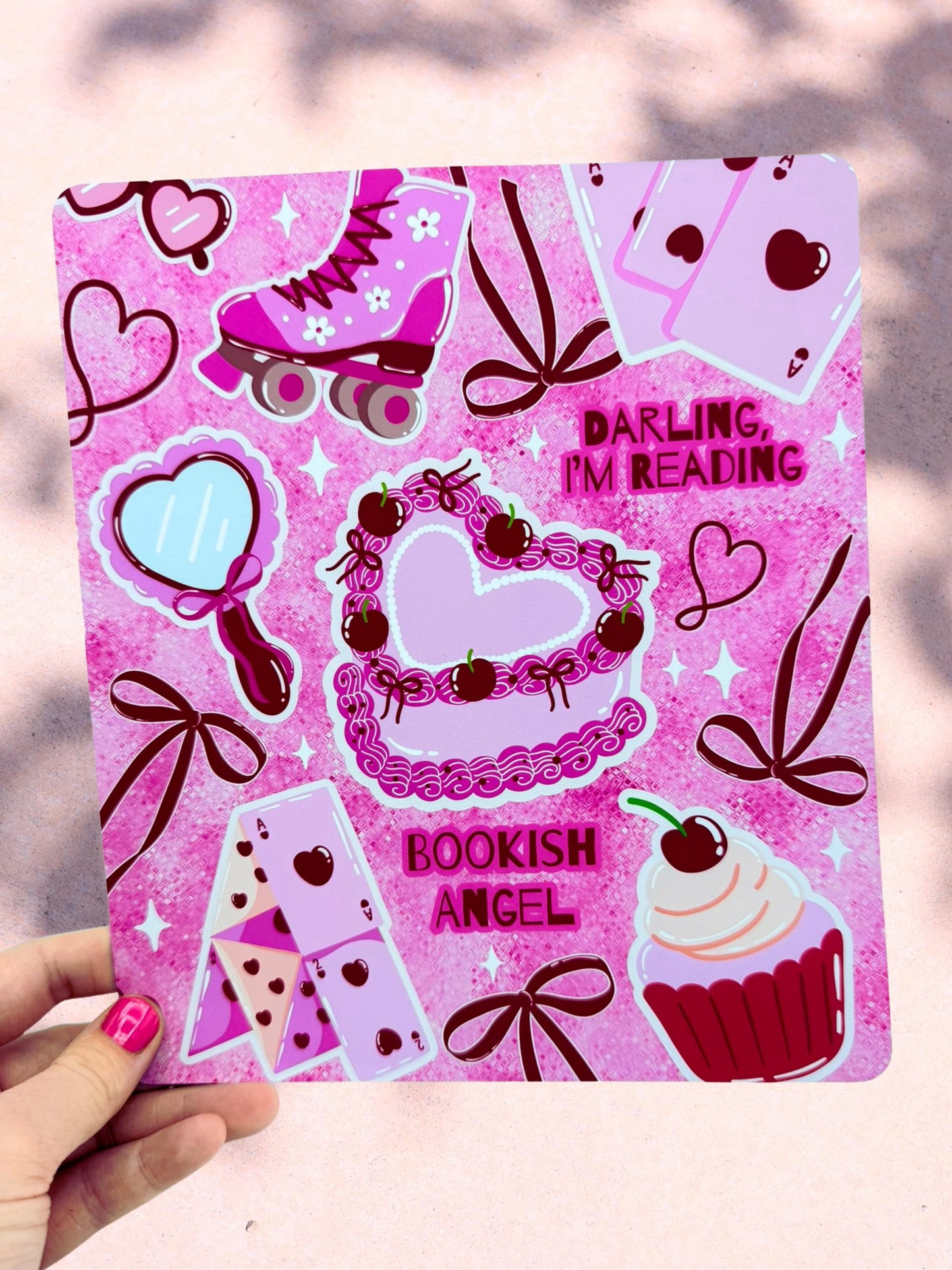 Pink Coquette Kindle Insert | Girly Bookish Kindle Insert