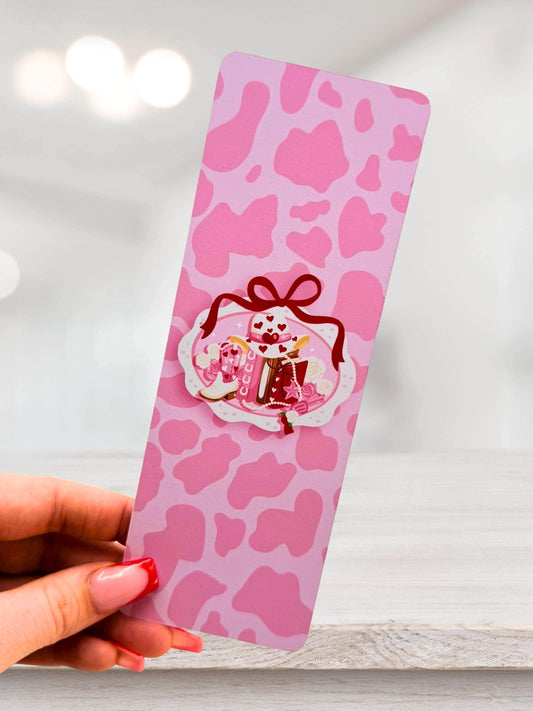 Pink Cow Print Bookmark | Cowgirl Aesthetic Bookmark