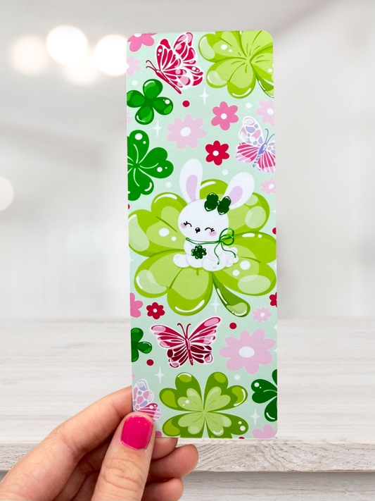 Lucky Bunny Bookmark | Cute Clover Bookmark