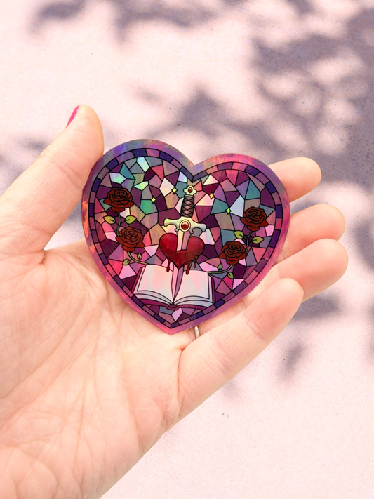 Dark Romance Dagger Heart Sticker | Holographic Bookish Sticker
