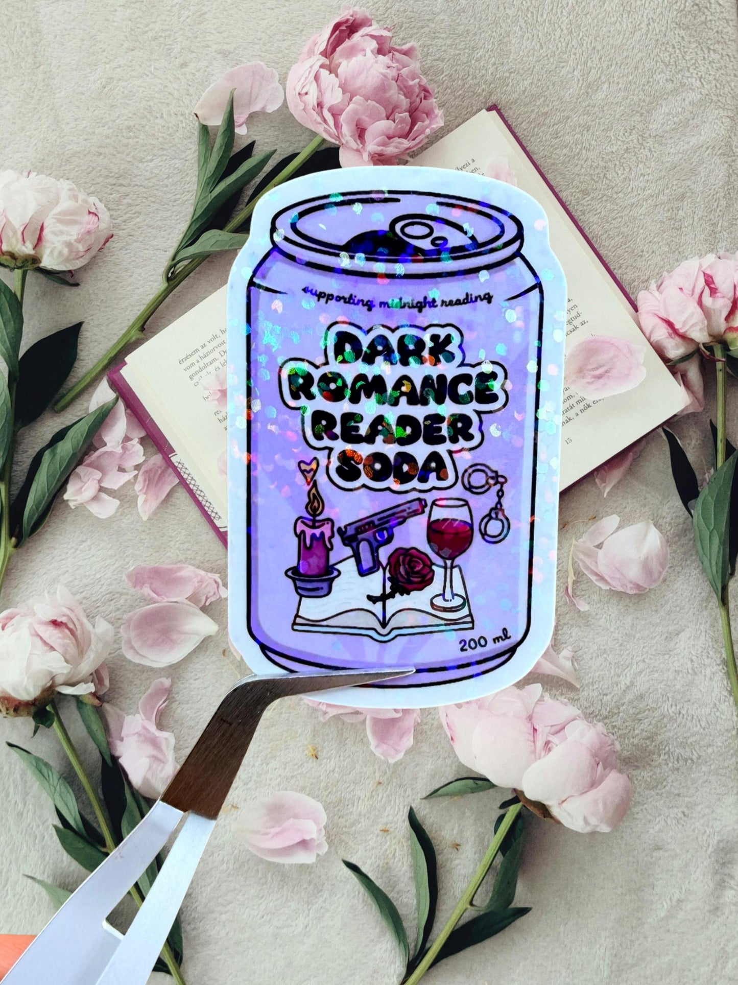 Dark Romance Reader Soda Sticker | Bedroom Mirror Sticker
