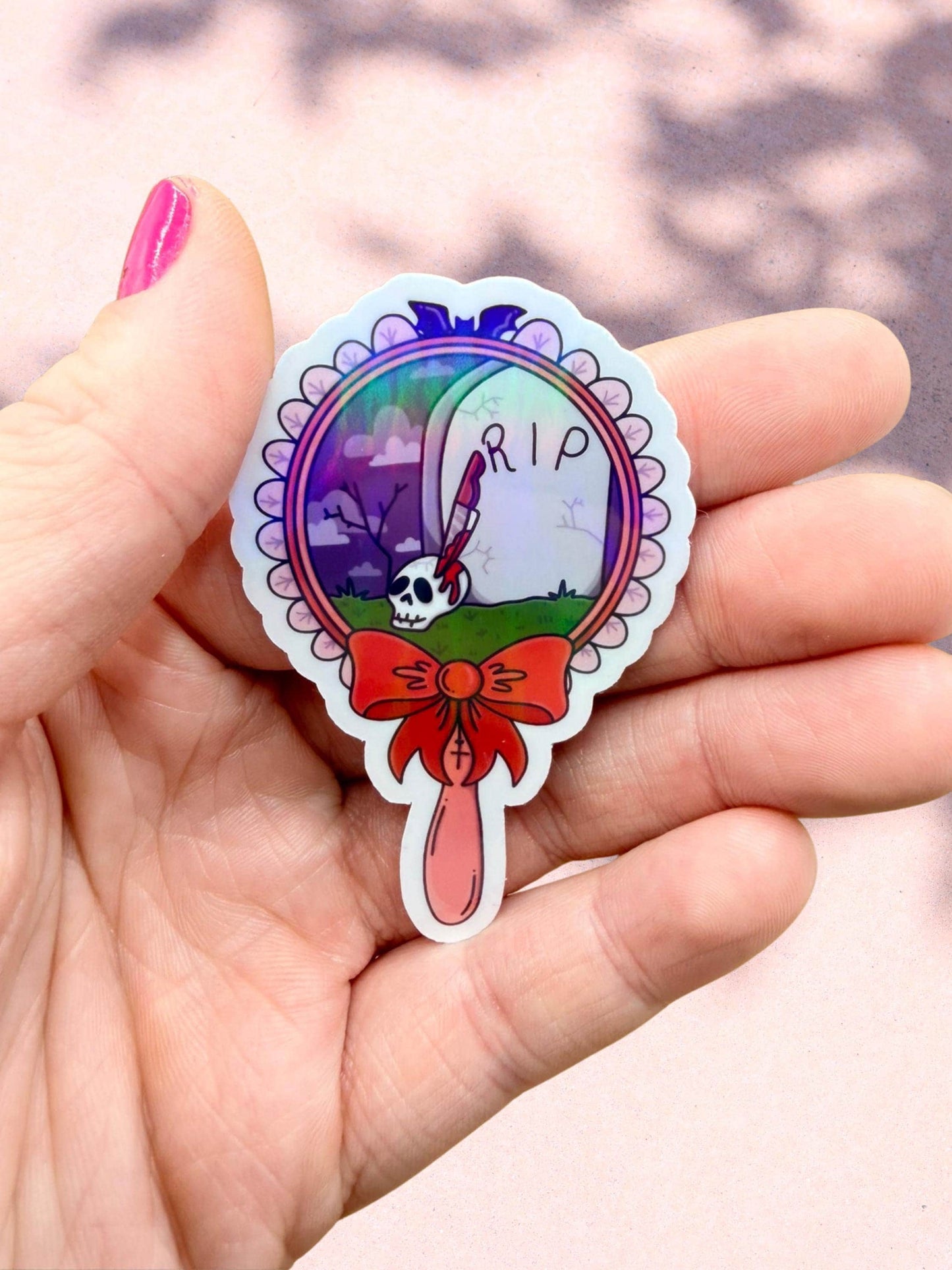 Grave Mirror Sticker | Gothic Horror Sticker