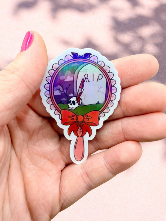 Grave Mirror Sticker | Gothic Horror Sticker