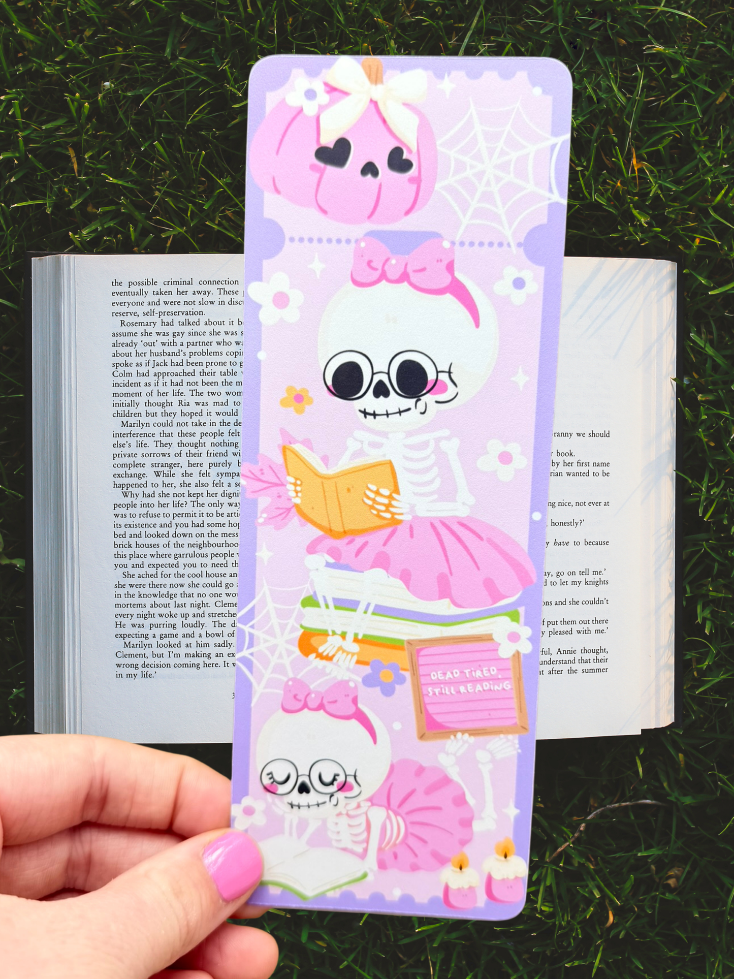 Dead Tired Still Reading Bookmark | Cute Spooky Bookmark