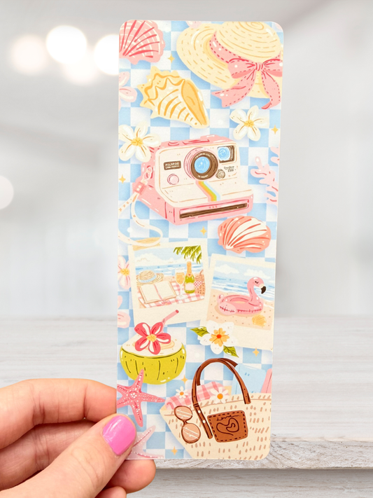 Beach Camera Bookmark | Summer Holiday Bookmark