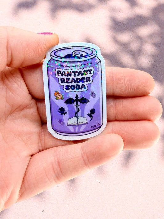 Fantasy Reader Soda Sticker | Bookish Fantasy Sticker