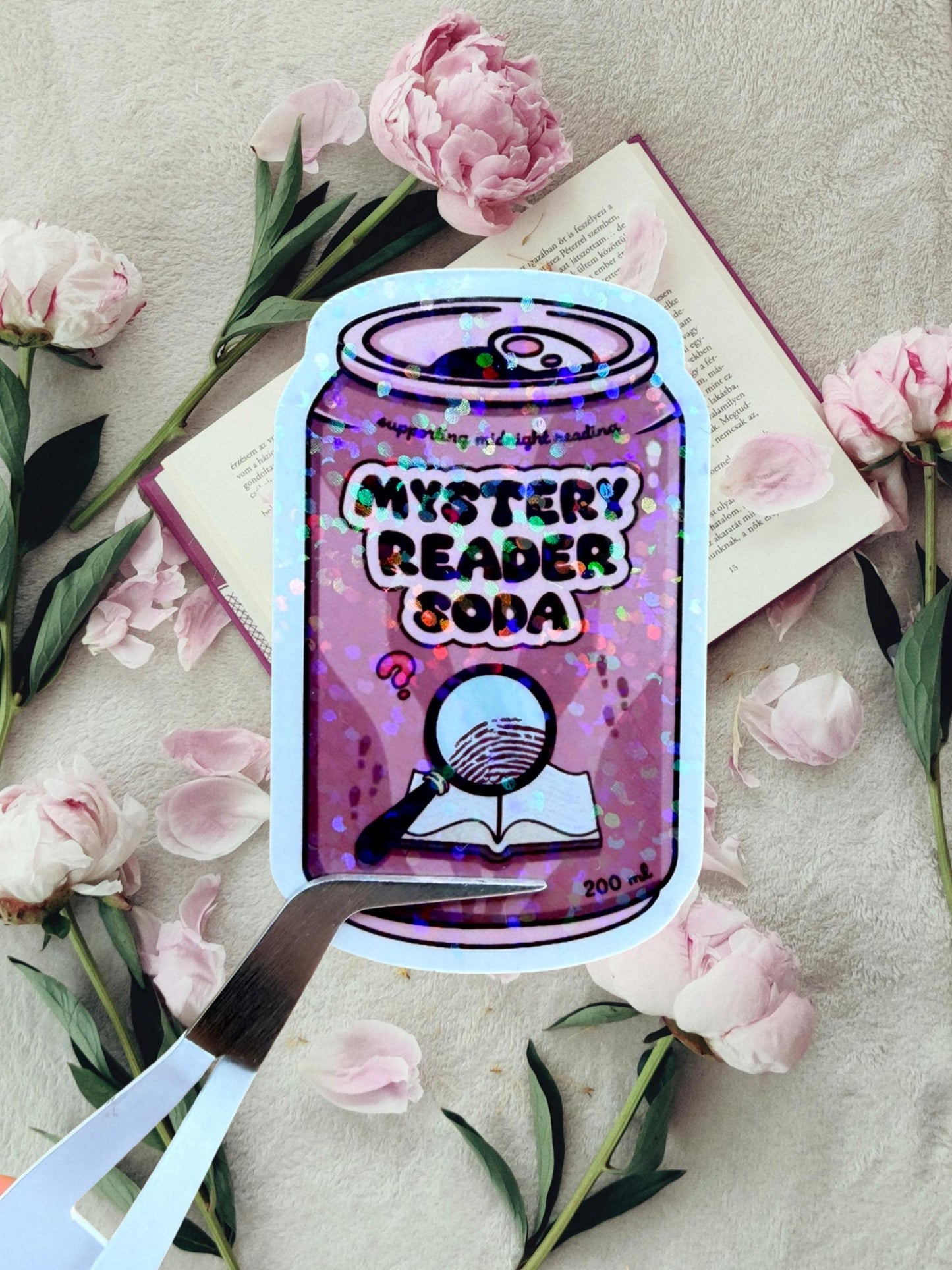 Mystery Reader Soda Sticker | Detective Bookish Sticker