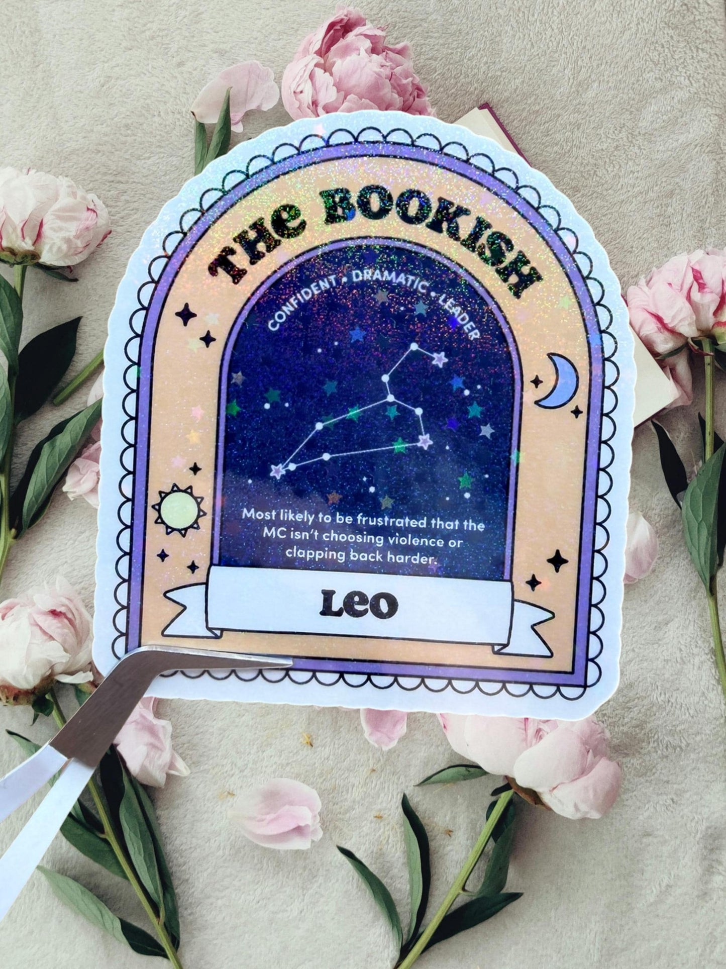 Leo Bookish Sticker | Zodiac Reader Sticker