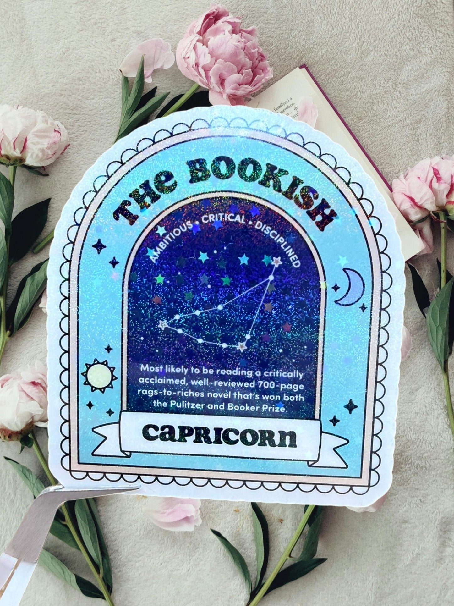 Capricorn Bookish Sticker | Zodiac Reader Sticker