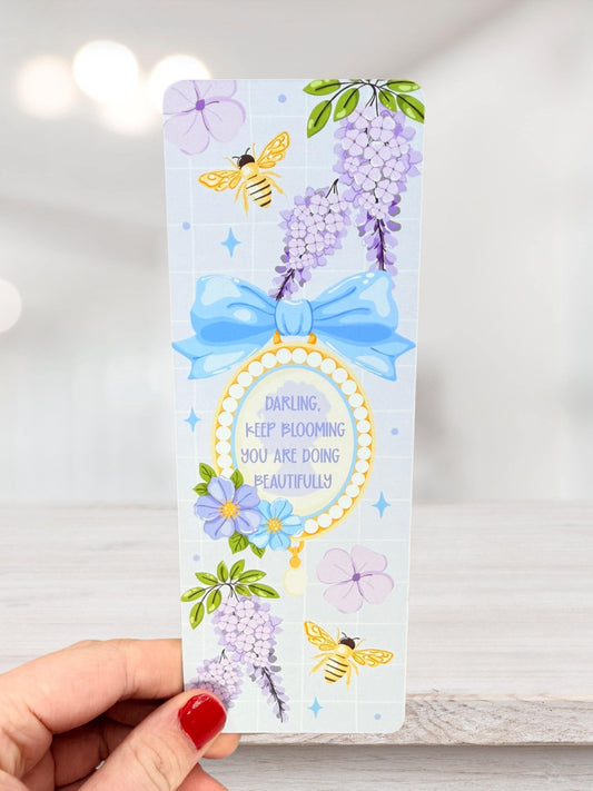Keep Blooming Bookmark | Floral Quote Bookmark