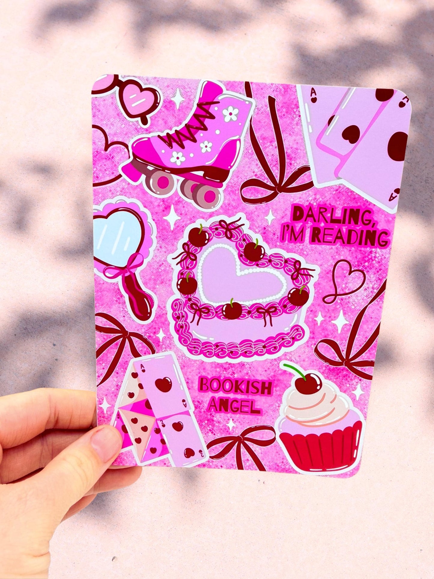 Pink Coquette Kindle Insert | Girly Bookish Kindle Insert
