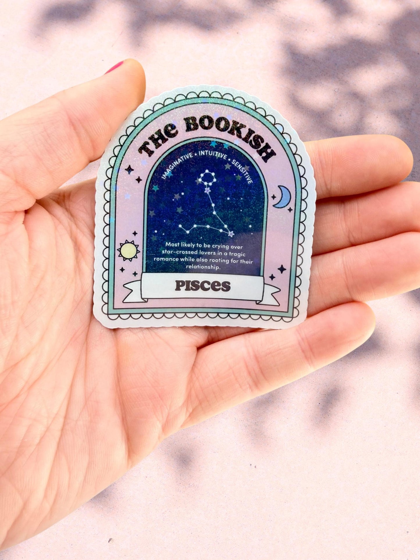 Pisces Bookish Sticker | Zodiac Reader Sticker
