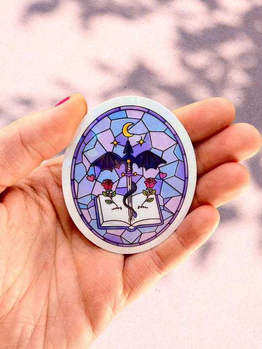 Fantasy Stained Glass Sticker | Witchy Moon Sticker
