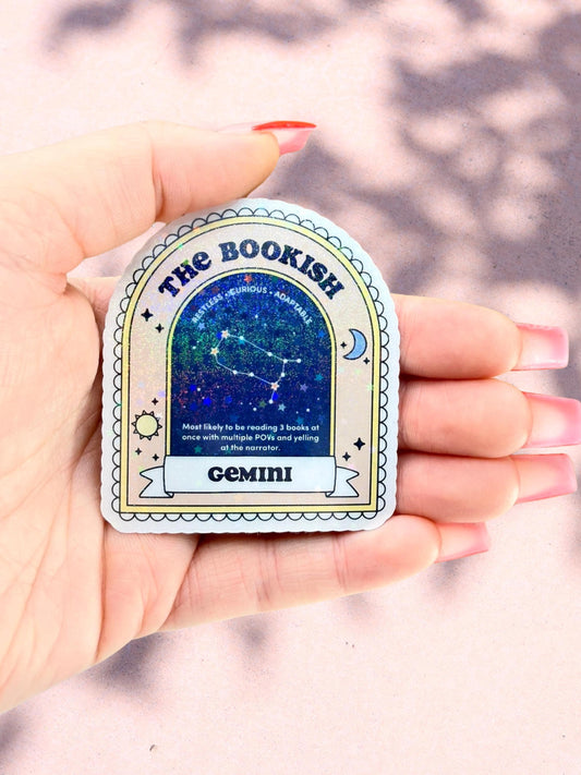Gemini Bookish Sticker | Zodiac Reader Sticker