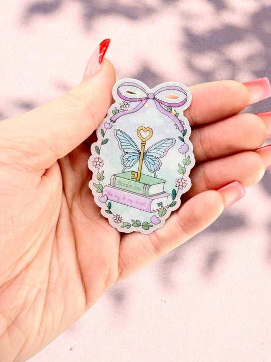 Books Are The Key To My Heart Sticker | Book Lover Sticker