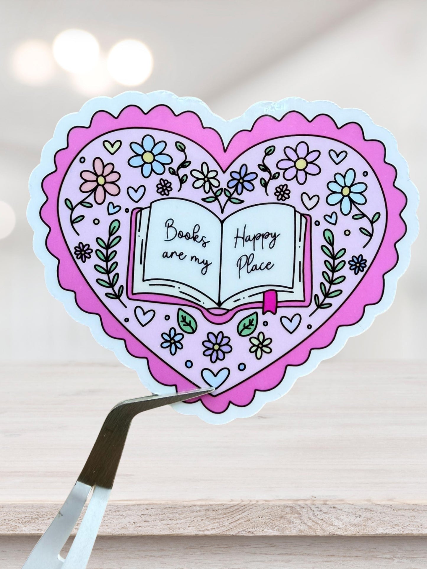 Heart Book Sticker | Pink Book Sticker