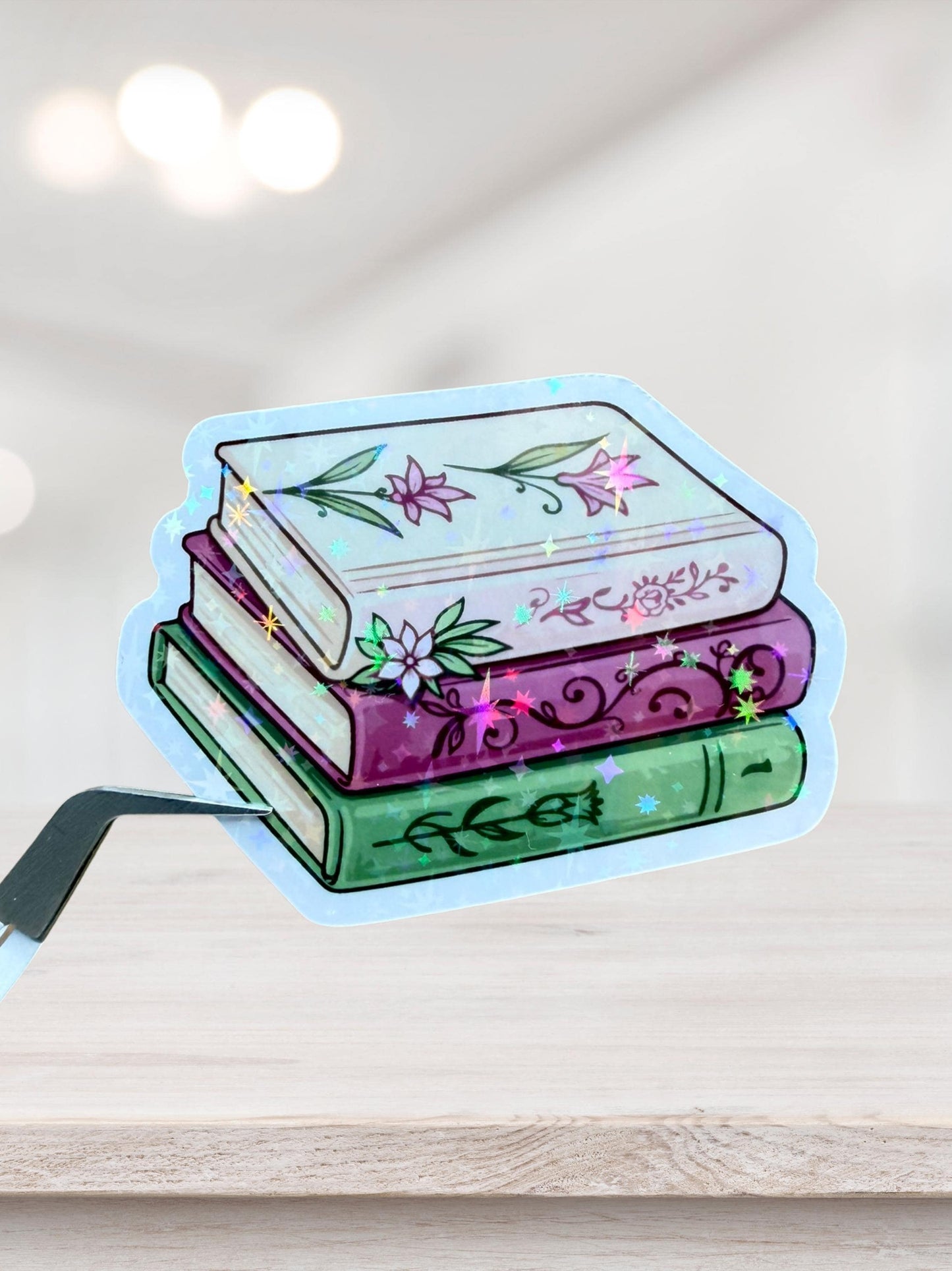 Book Stack Sticker | Floral Bookish Sticker