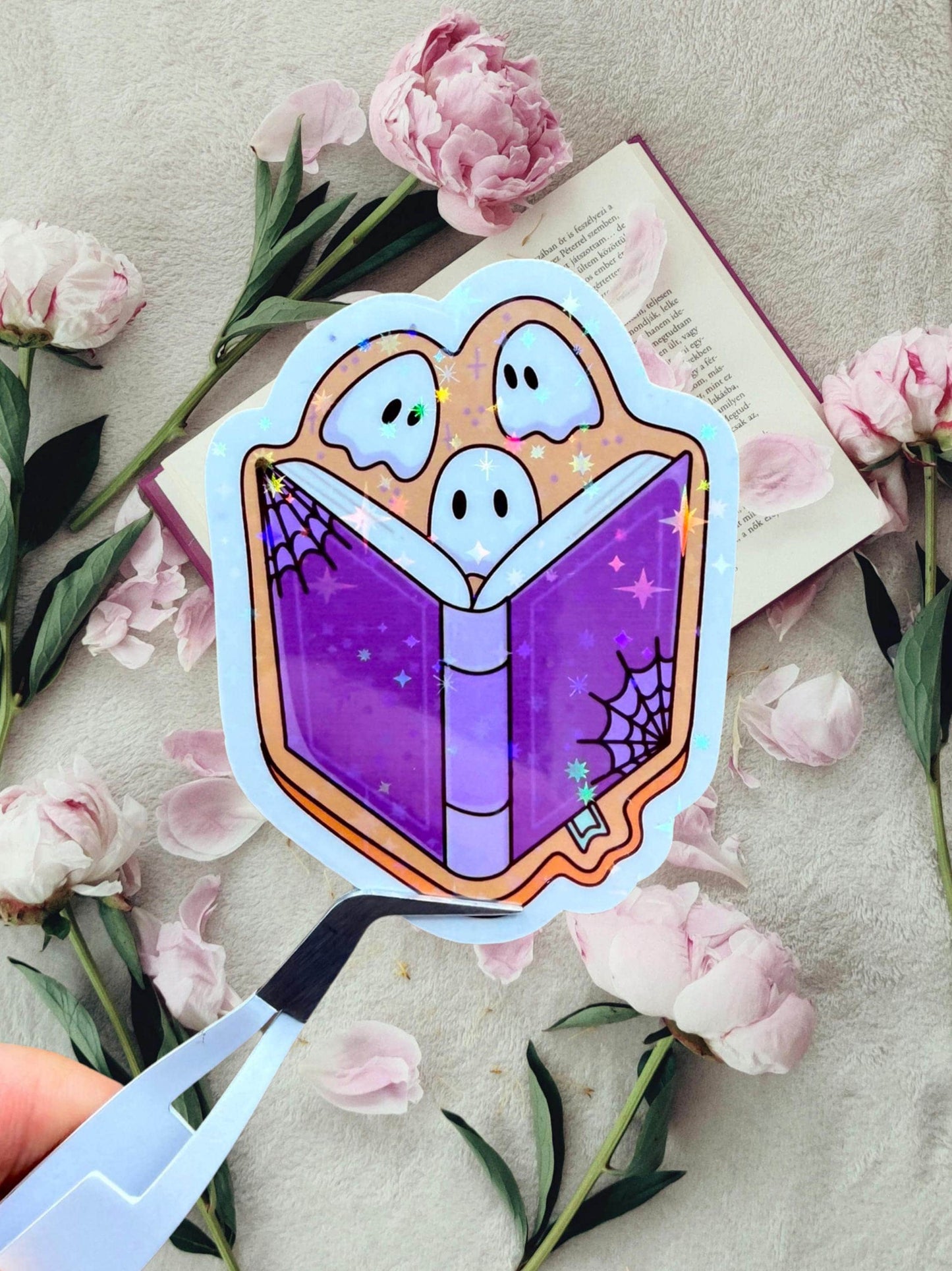 Ghost Book Sticker | Cute Ghost Sticker