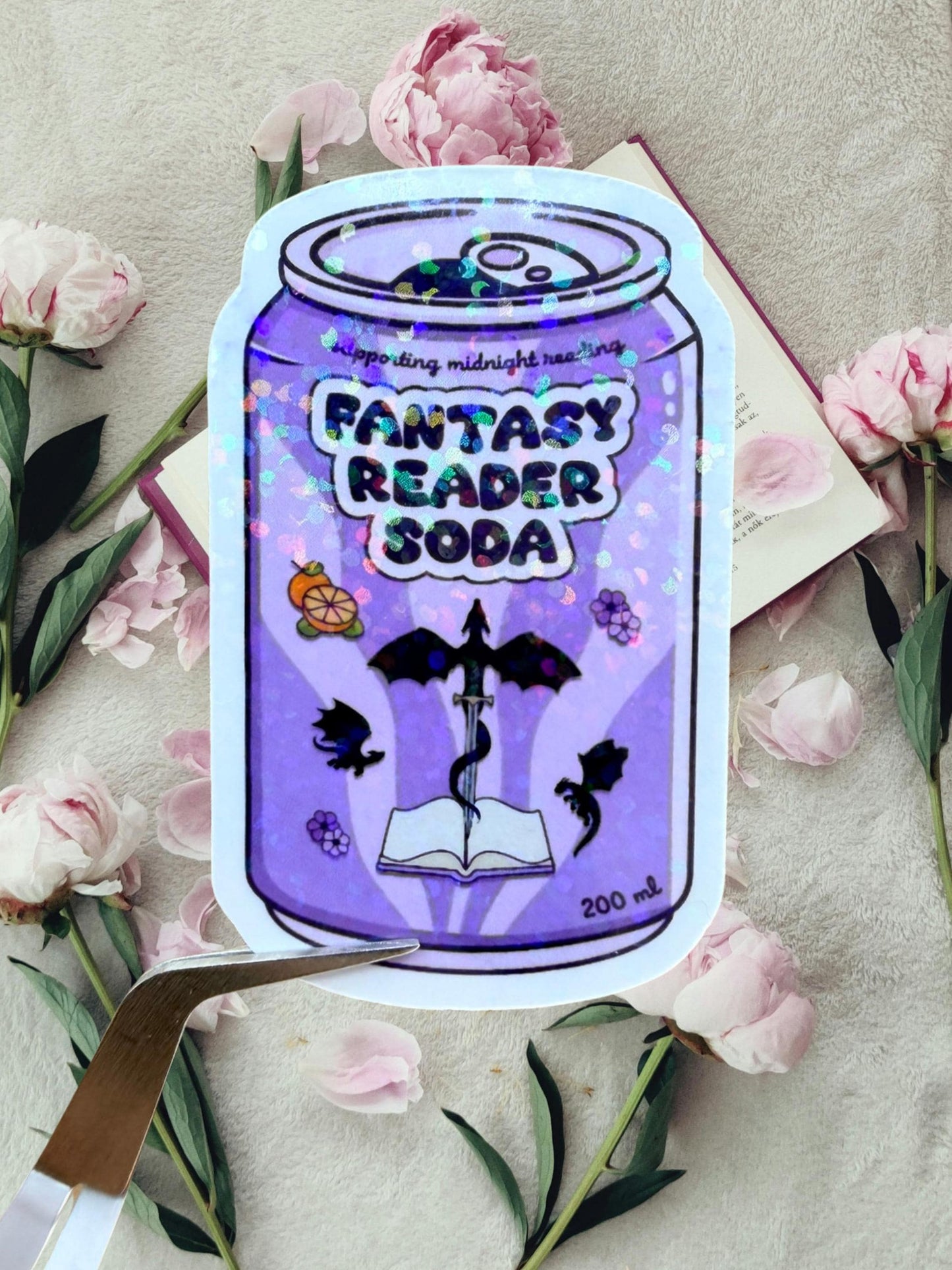 Fantasy Reader Soda Sticker | Bookish Fantasy Sticker