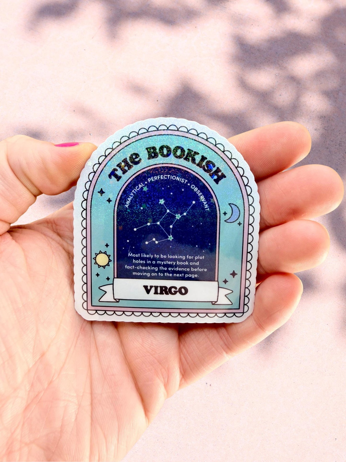Virgo bookish sticker, zodiac reader sticker, astrology sticker, zodiac bookish sticker, reader gift, astrology gift