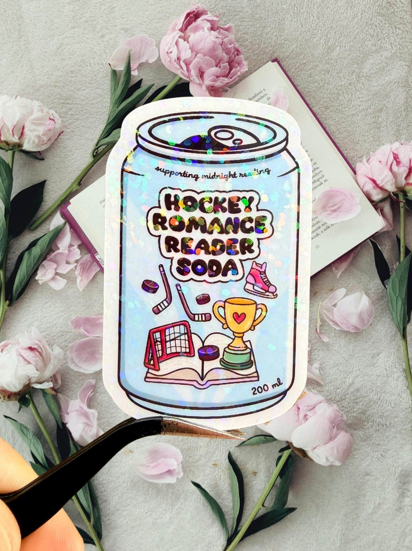 Hockey Romance Reader Soda Sticker | Sports Romance Sticker